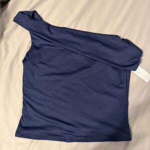 One-Shoulder Navy Women’s Top